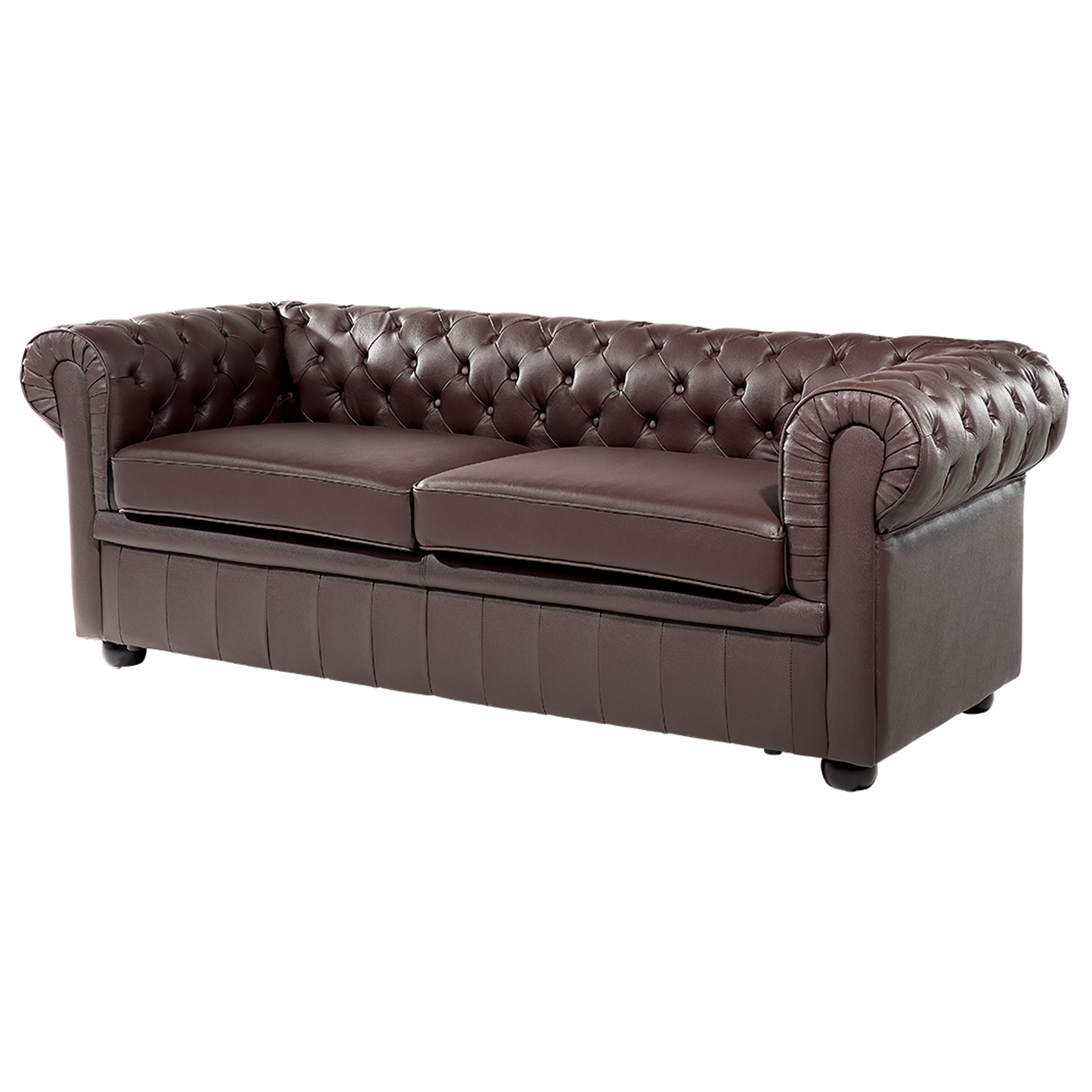 Sofa 3 personers CHESTERFIELD Ægte læder Brun