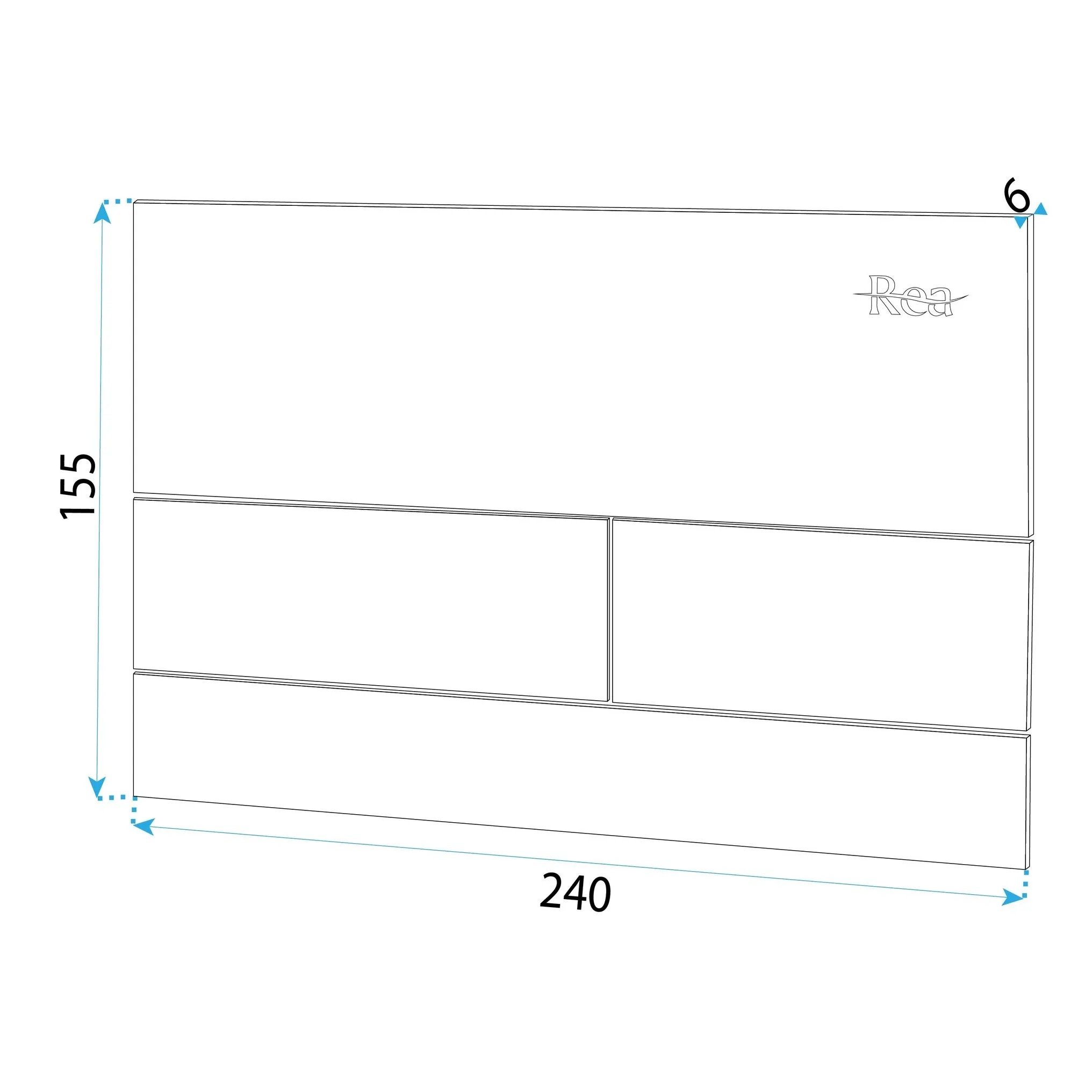 REA indbygningscisterne SLIM 024N Hvid, 22x35,2x106,2cm