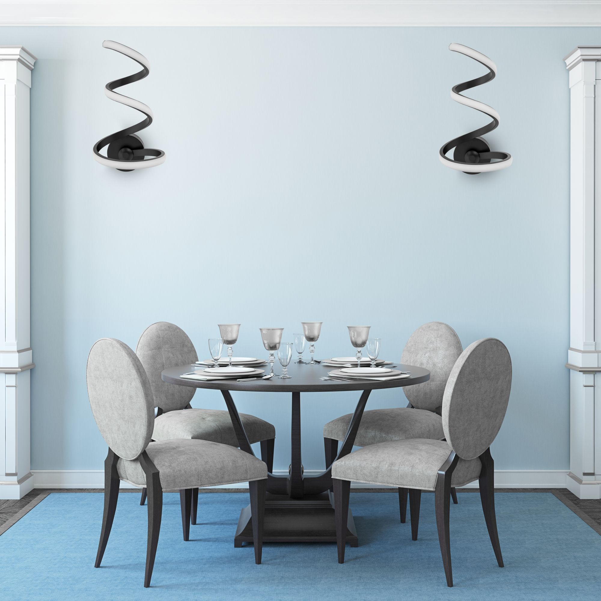 TOOLIGHT væglampe LED APP829-W SPRING UP Sort 30x17x30cm