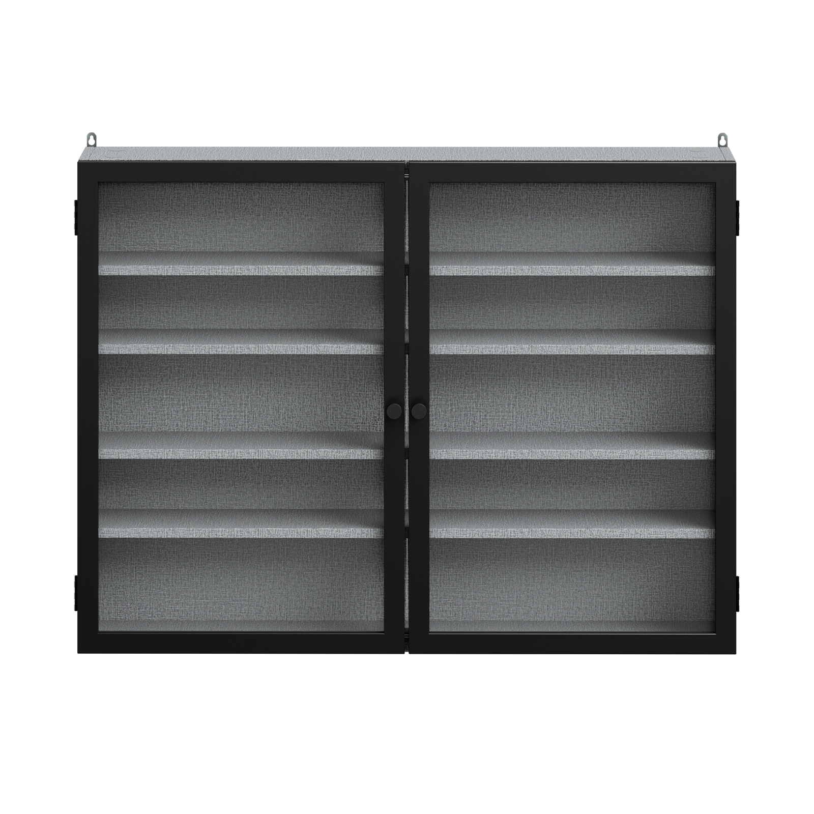 Skab med glasdøre, gråt, 80.0x60.0x12.2 cm, FSB113-DG