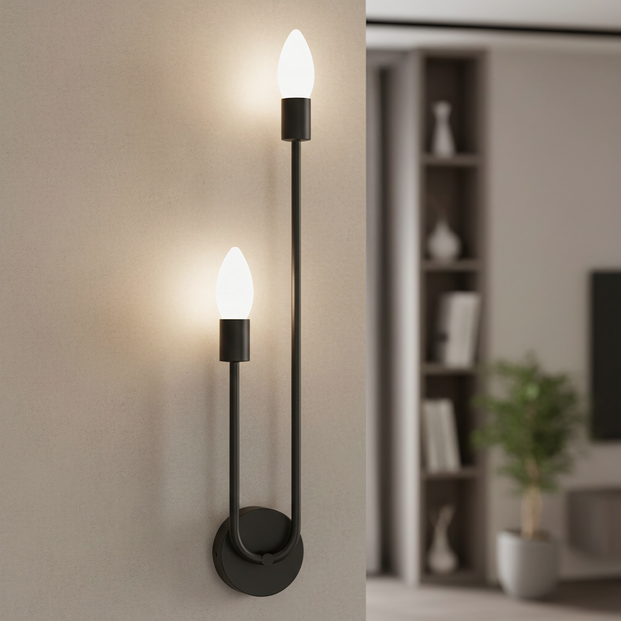 TOOLIGHT væglampe APP1147-2W Sort 4,5x10x51,5cm
