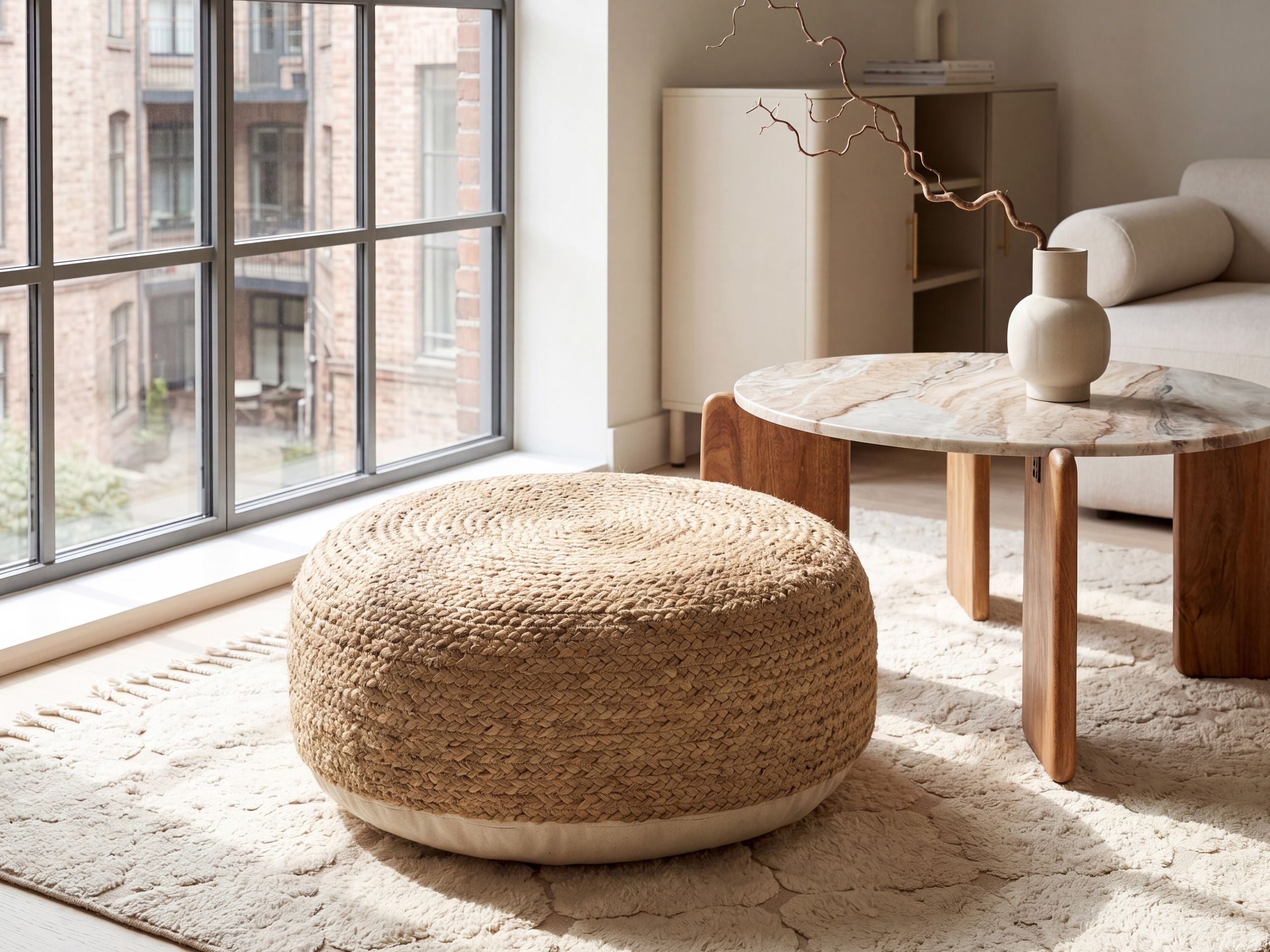 Puf JUTUR Jute Beige