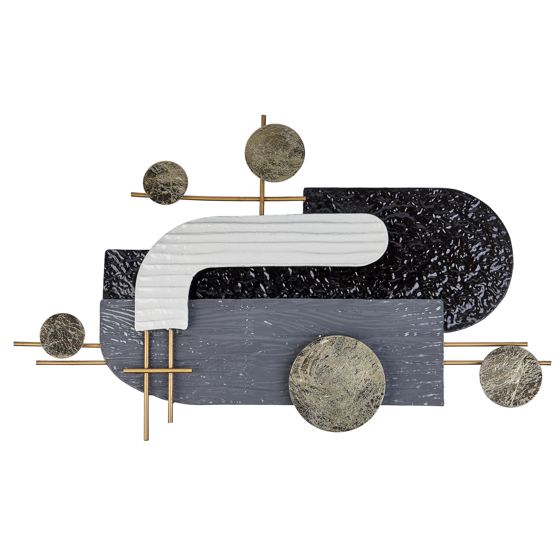 Vægdekoration LUTETIUM 55 cm Metal Sort