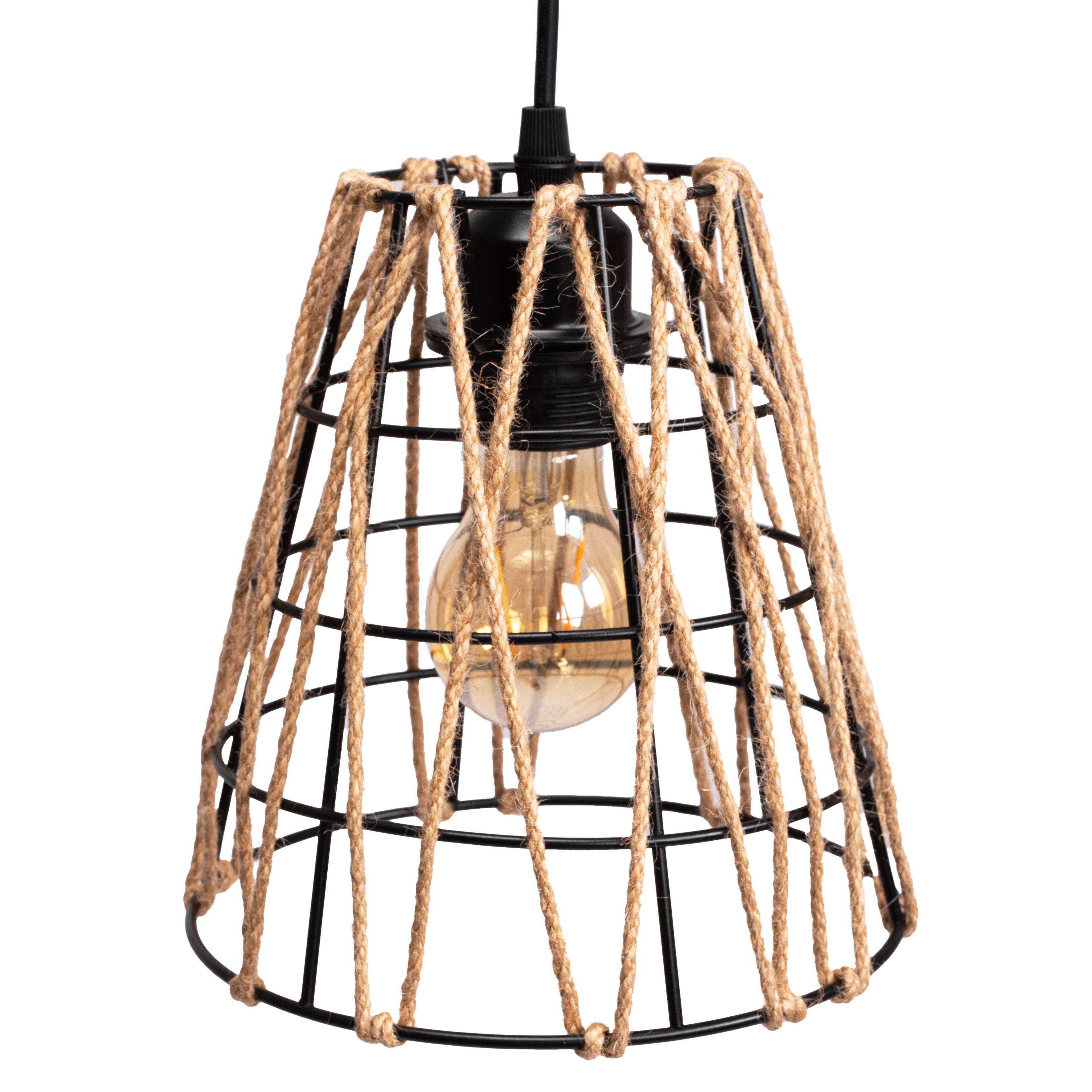 TOOLIGHT hængende loftlampe APP1318-1CP BOHO Brun 10x19,5x20cm