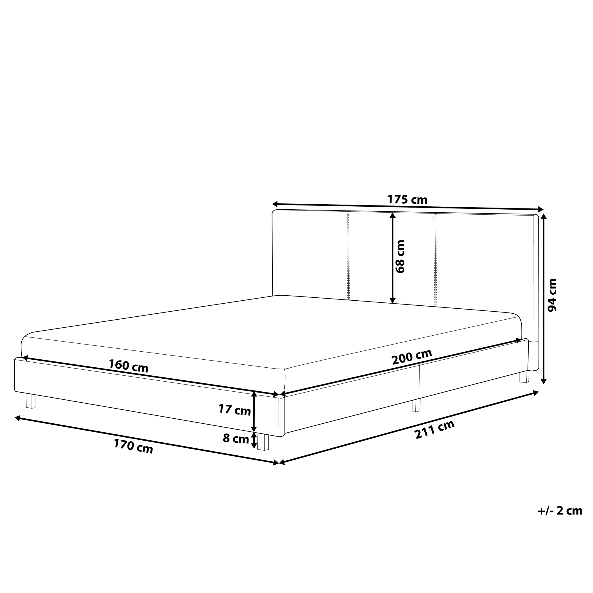 Vandseng Boucle ALBI 160 x 200 cm Cremehvid