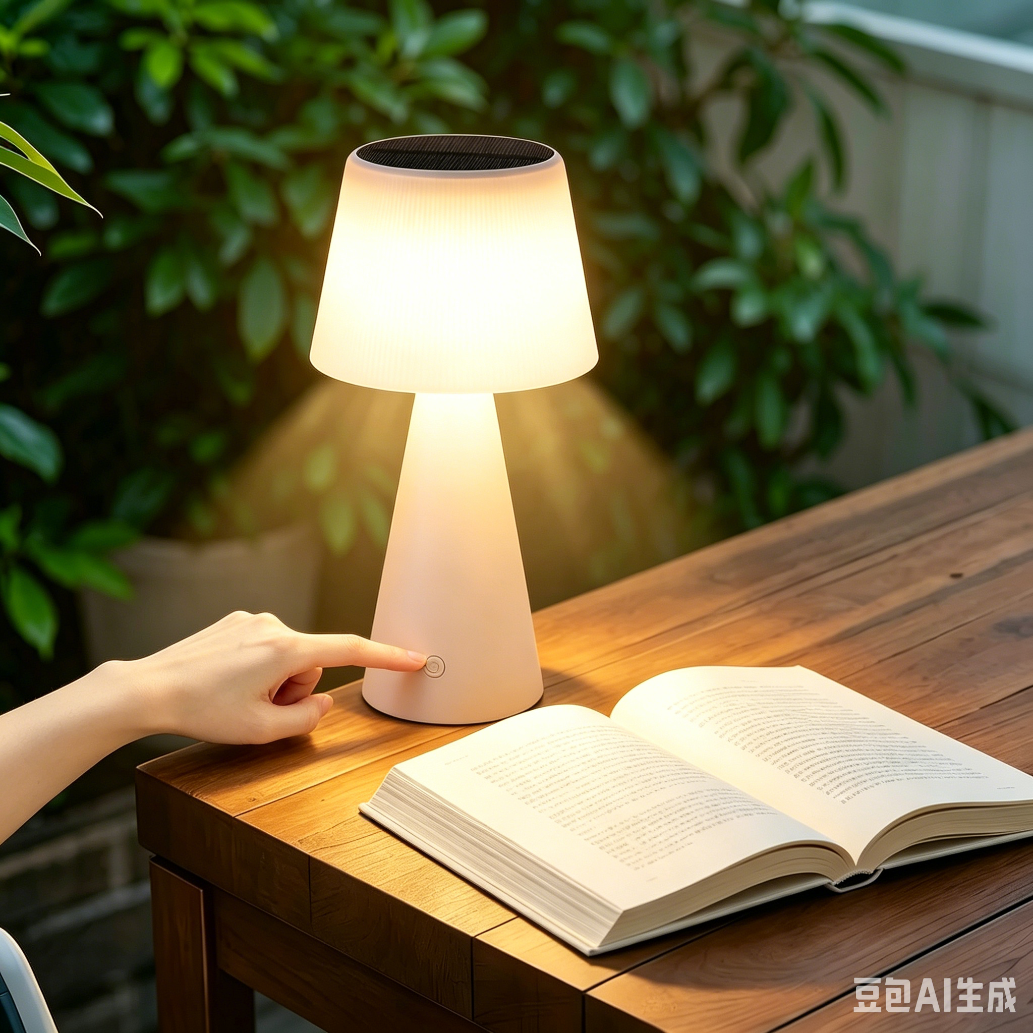 NETTLIFE Trådløs soldrevet bordlampe, 3600mAh, LED-bordlampe, genopladelig touchskærm, hvid, lampe med USB-batteri