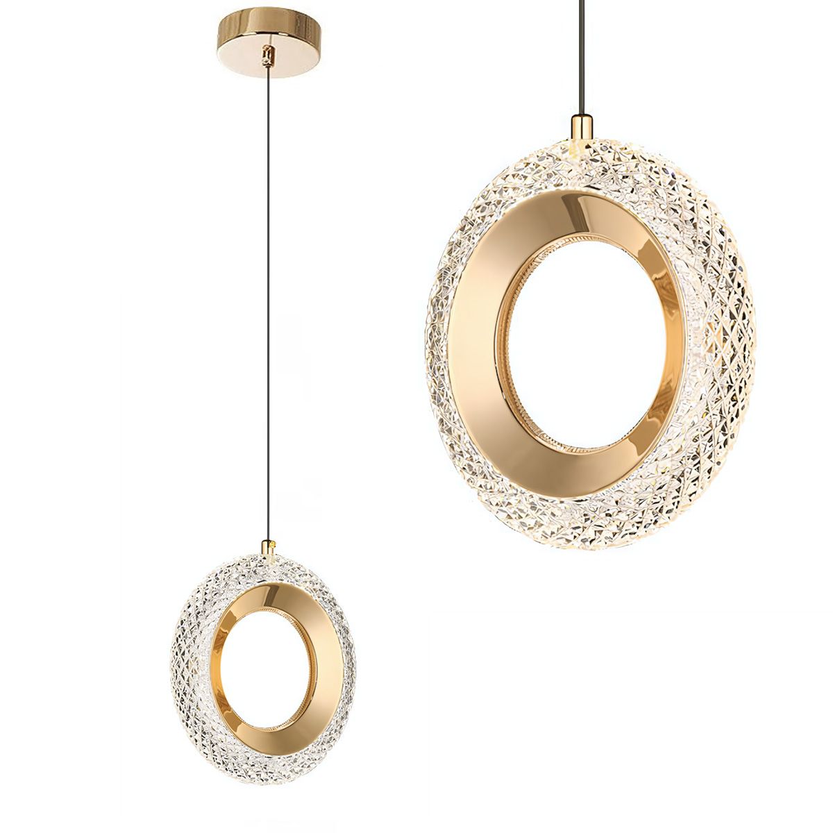 TOOLIGHT hængende loftlampe LED G119-1CP Guld 3,5x20x20cm