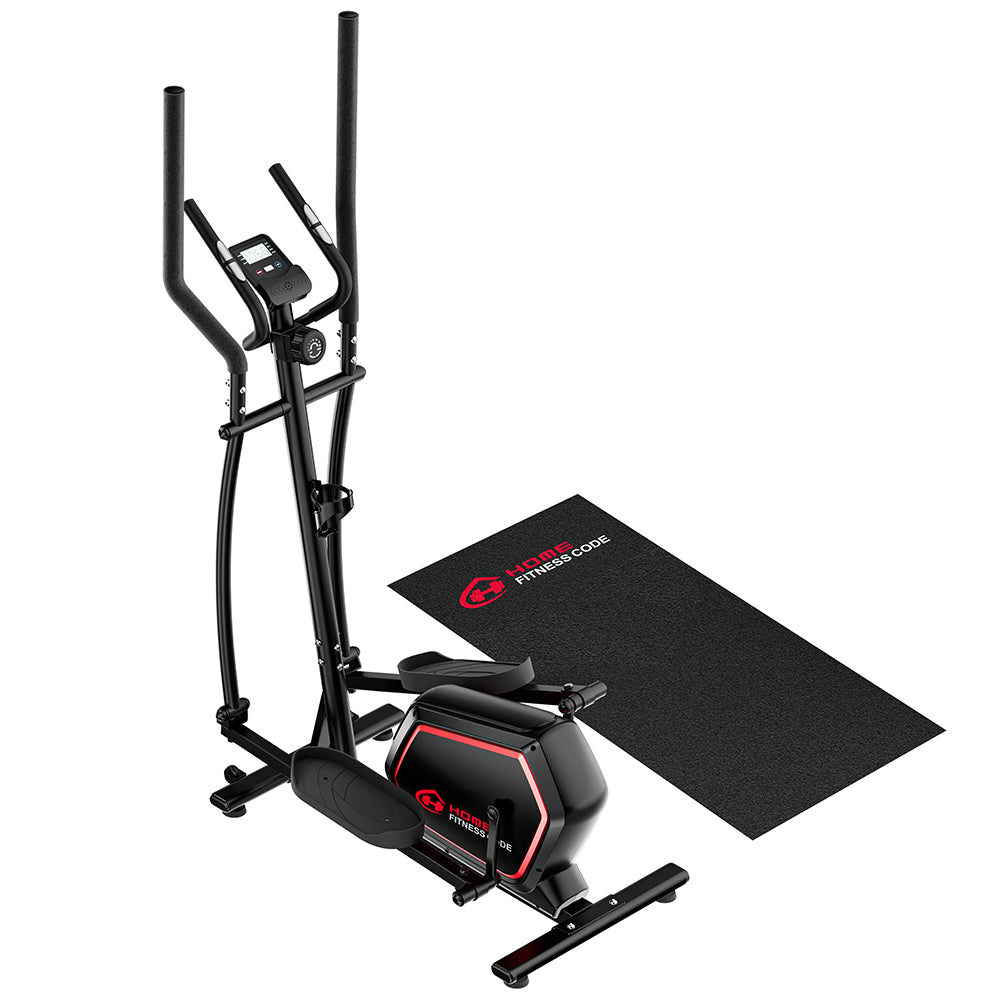 Elliptisk motionscykel 16 modstandsniveauer 3 kg svinghjul med træningsmåtte