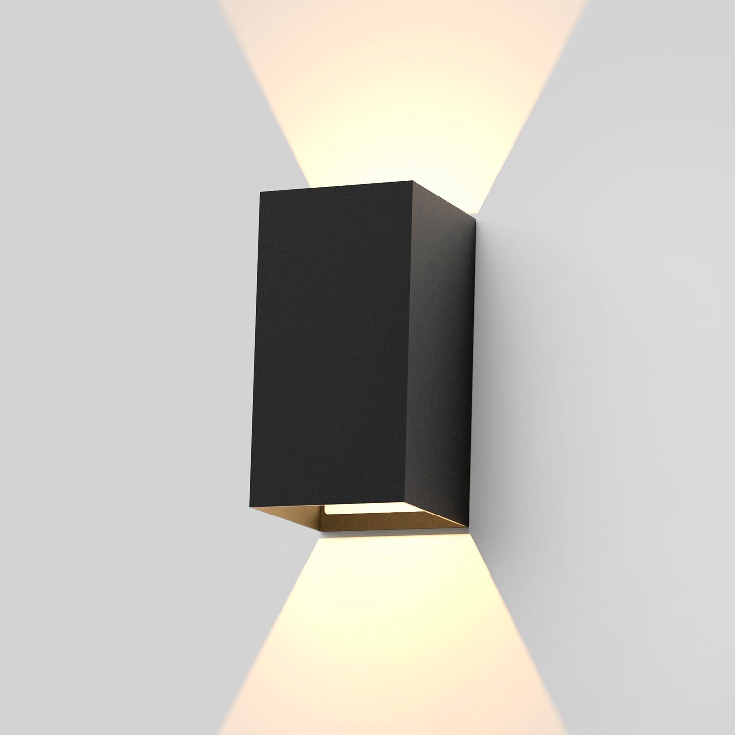 NETTLIFE LED - væglampe, udendørs og indendørs brug: sort, væglampe, udendørslampe, hus, væg 5W IP65, varm hvid, 3000K