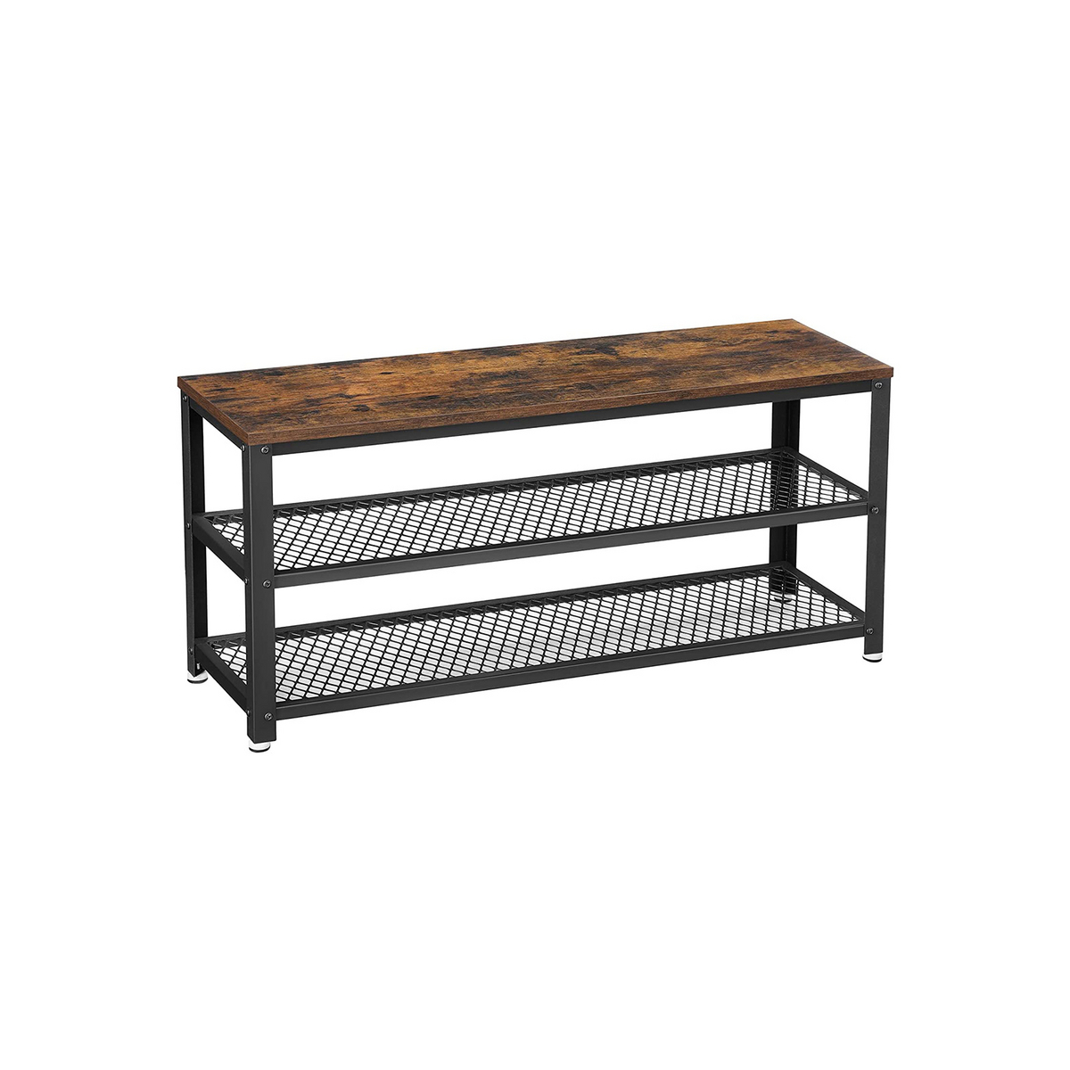 VASAGLE skobænk, 100 cm, rustikbrun/sort