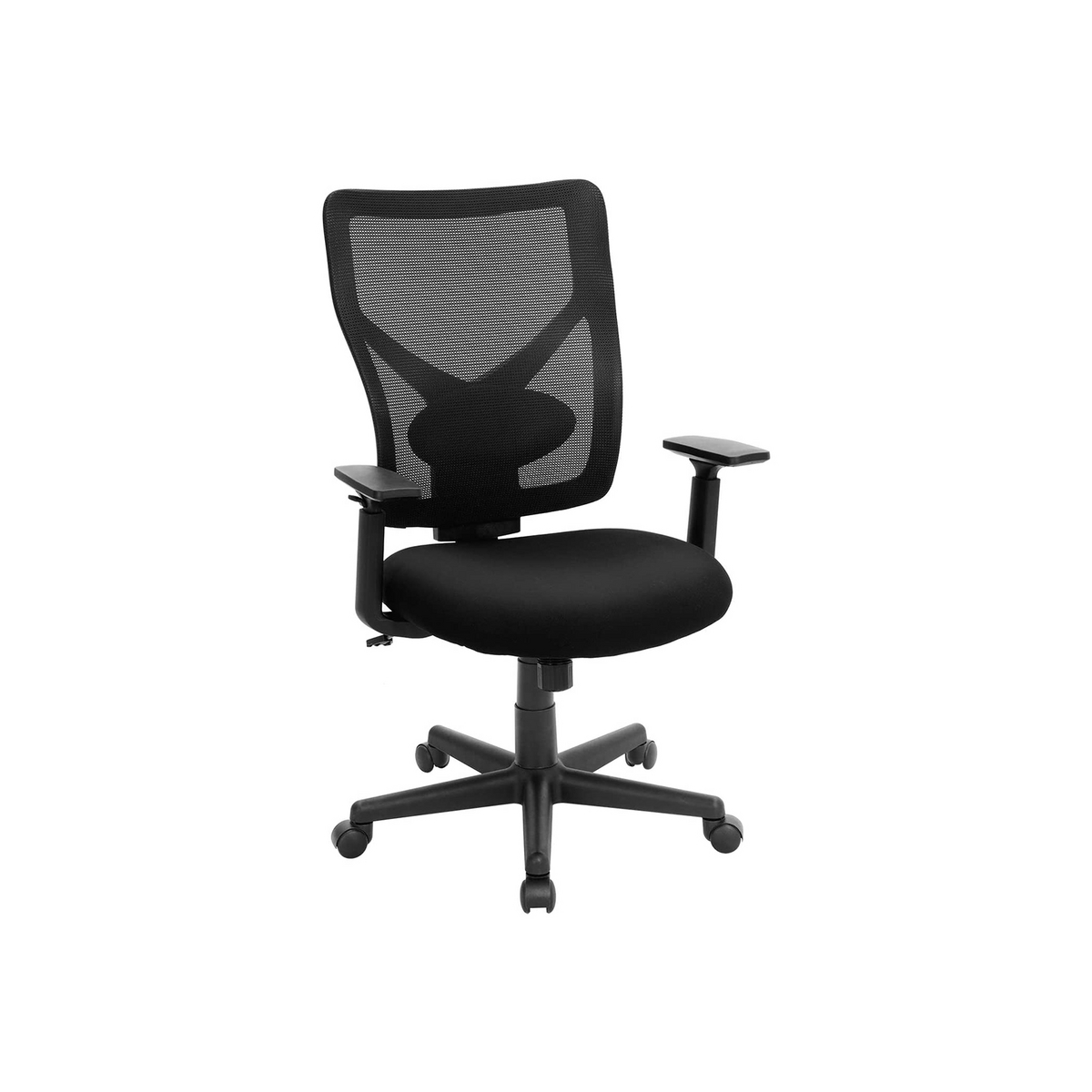 Songmics kontorstol, justerbar, drejelig, sort, OBN36BK