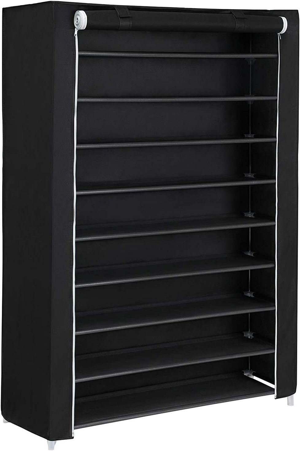 Songmics skostativ, 10 niveauer, 100 × 28 × 162 cm, sort, RXJ00H