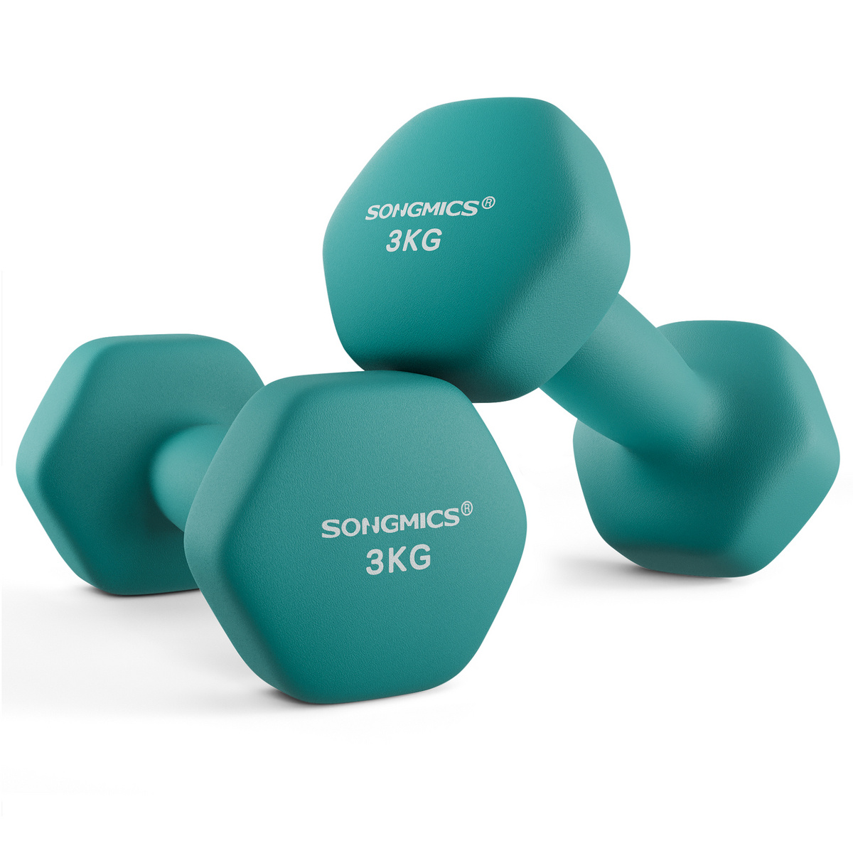 Songmics håndvægte, 2-pak, 2 × 3 kg, petrol