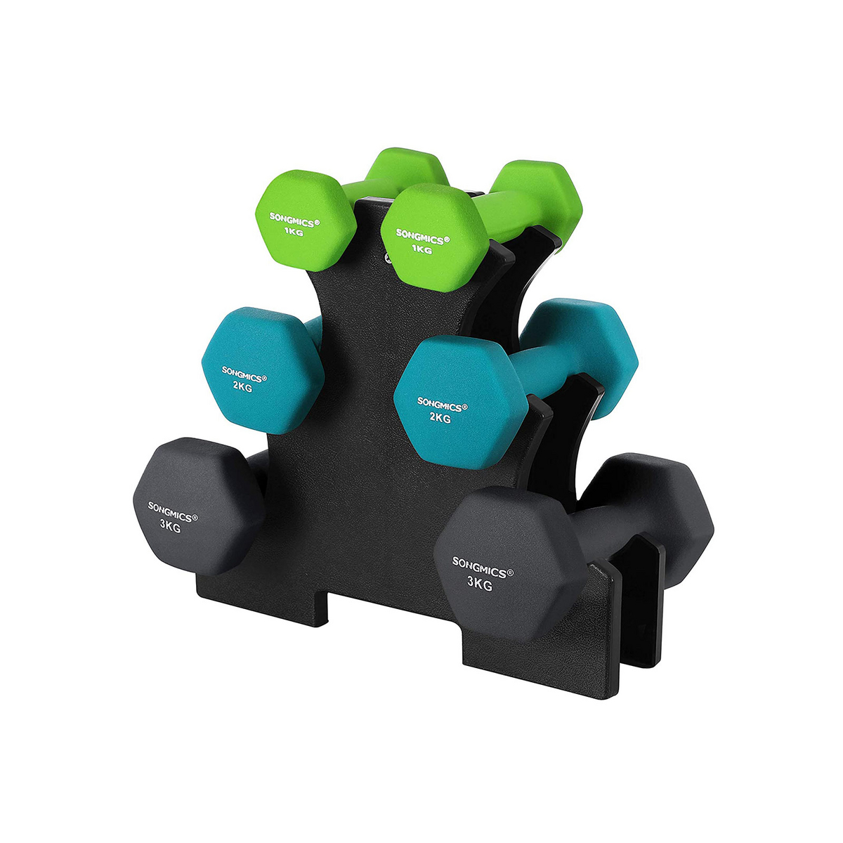 Songmics håndvægte, 2 × 1/2/3 kg, mørkegrå, SYL612G02