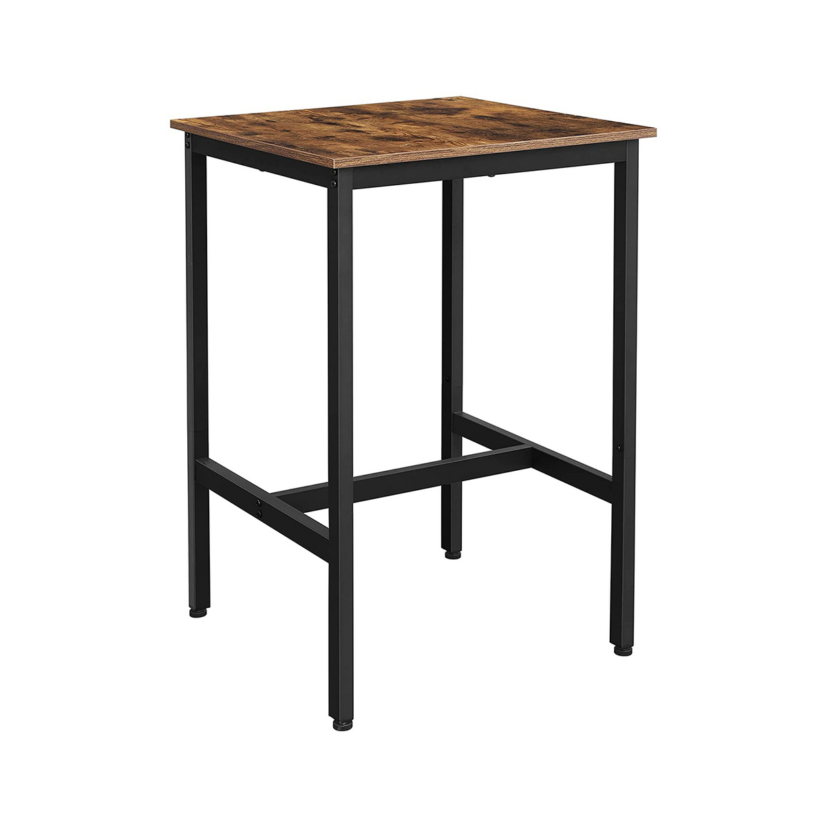 VASAGLE barbord, 60 × 60 × 90 cm, rustikbrun/sort, LBT25X