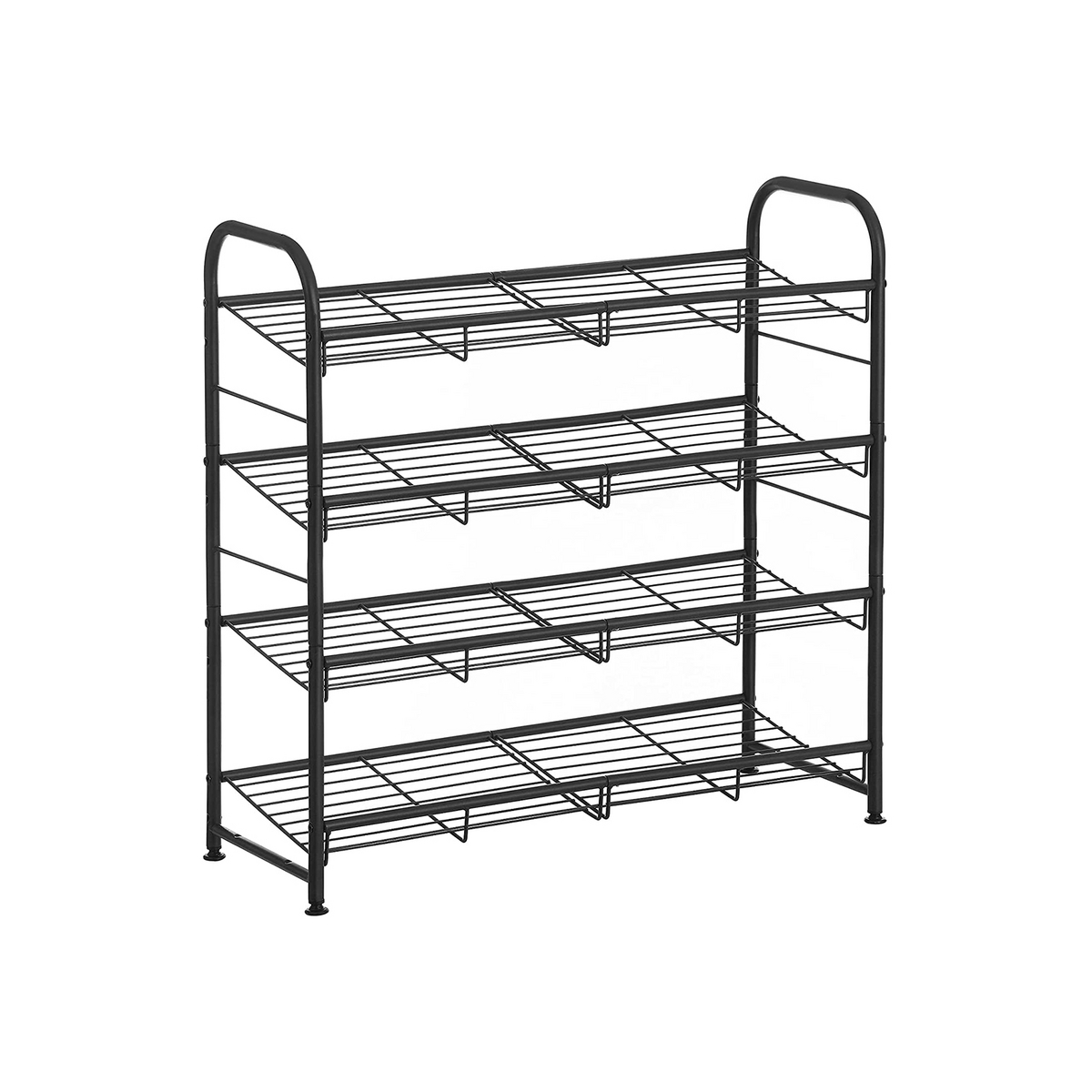 Songmics skostativ, 4 niveauer, 68.5 × 27.5 × 65 cm, stabelbar, sort, LMR067B01