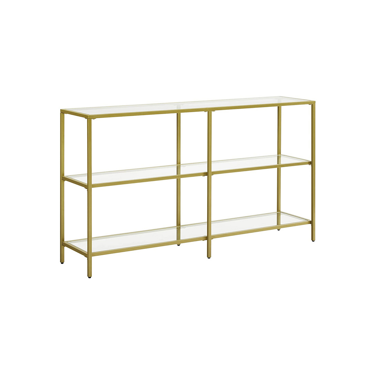VASAGLE konsolbord, 3 hylder, 130 × 30 × 73.3 cm, guld, LGT024A01