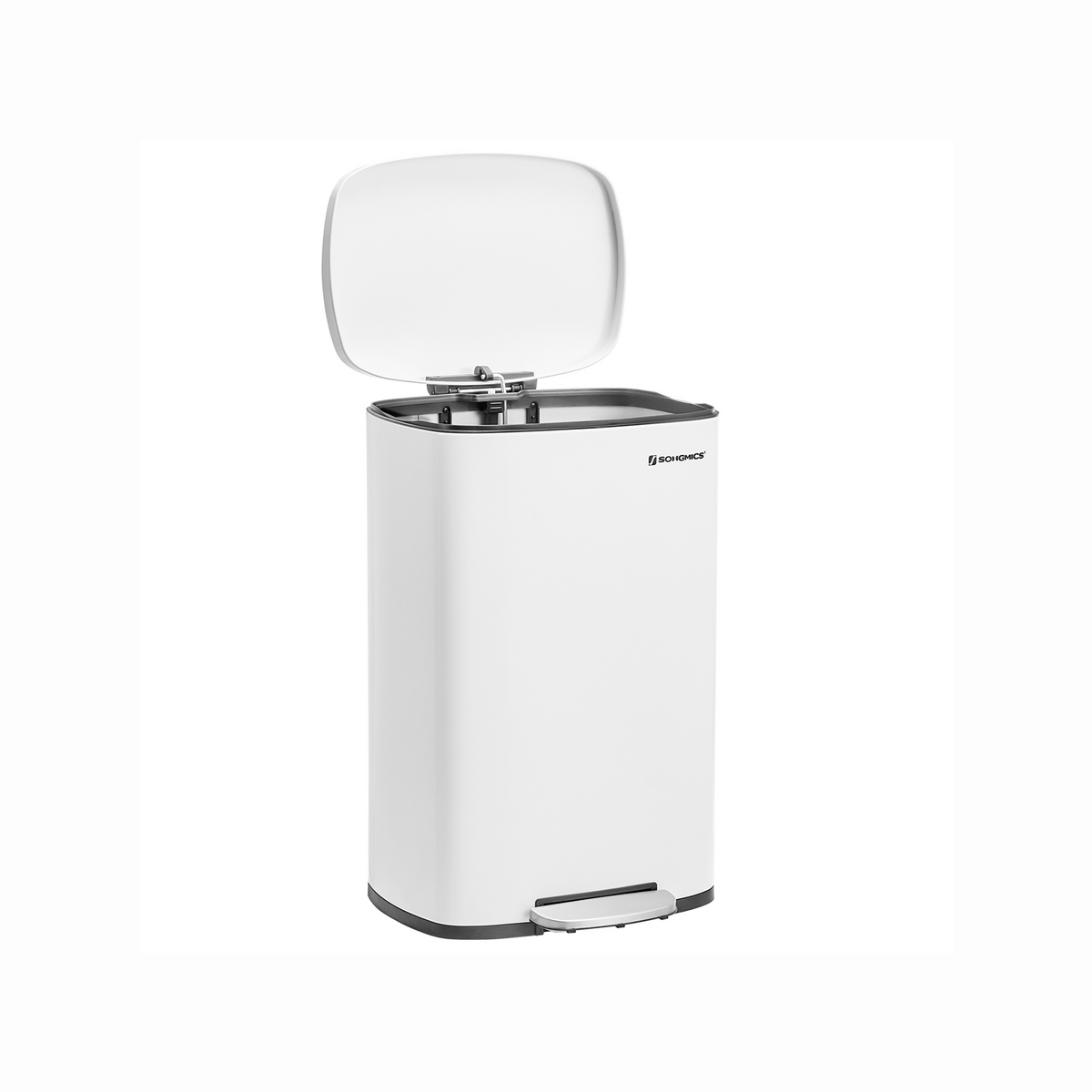 SONGMICS pedalspand, 50 L, hvid, LTB101W01