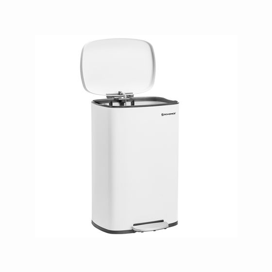 Songmics pedalspand, 50 L, hvid, LTB101W01