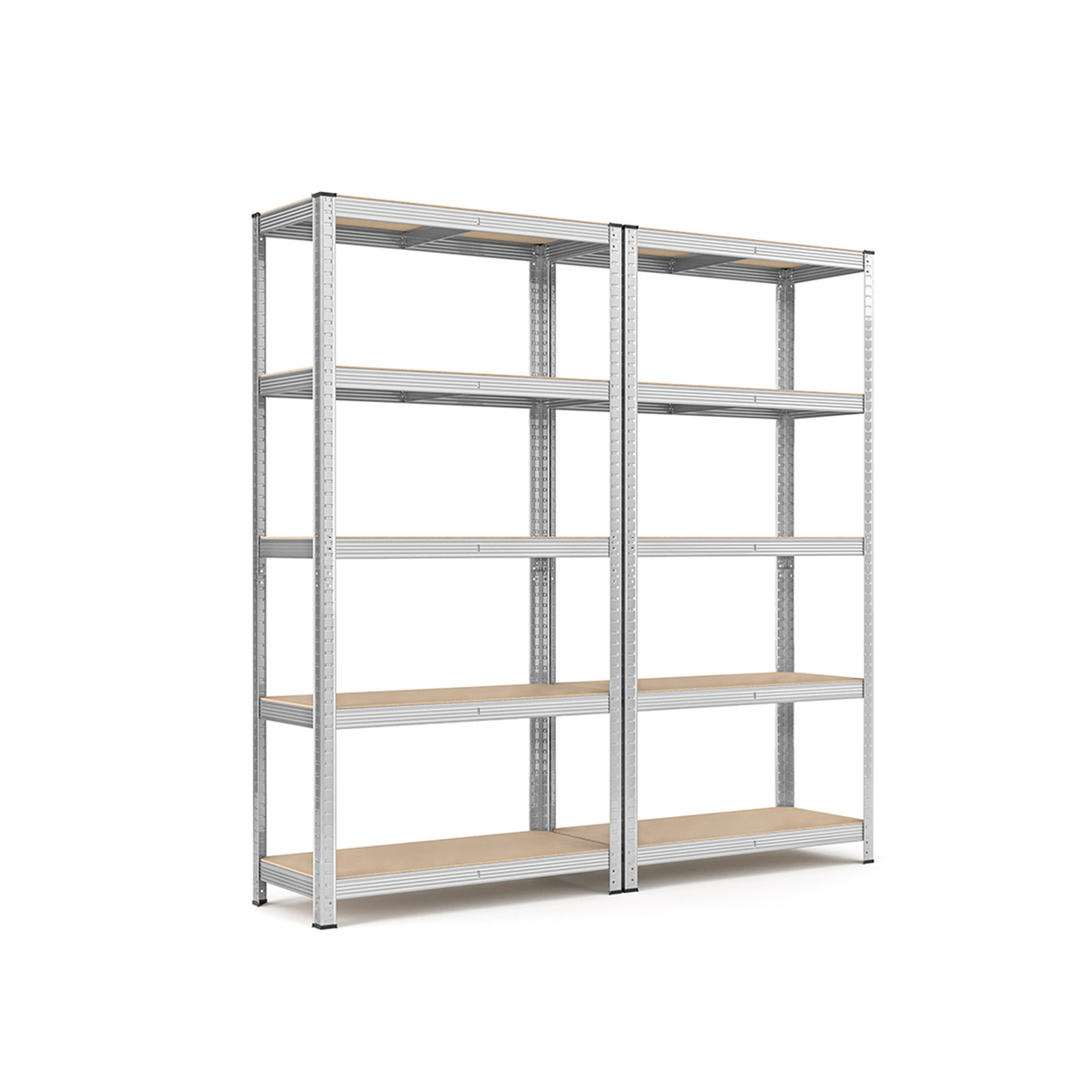 SONGMICS reol, 2-pak, 5 niveauer, 40 × 90 × 180 cm, sølv, GLR040E02