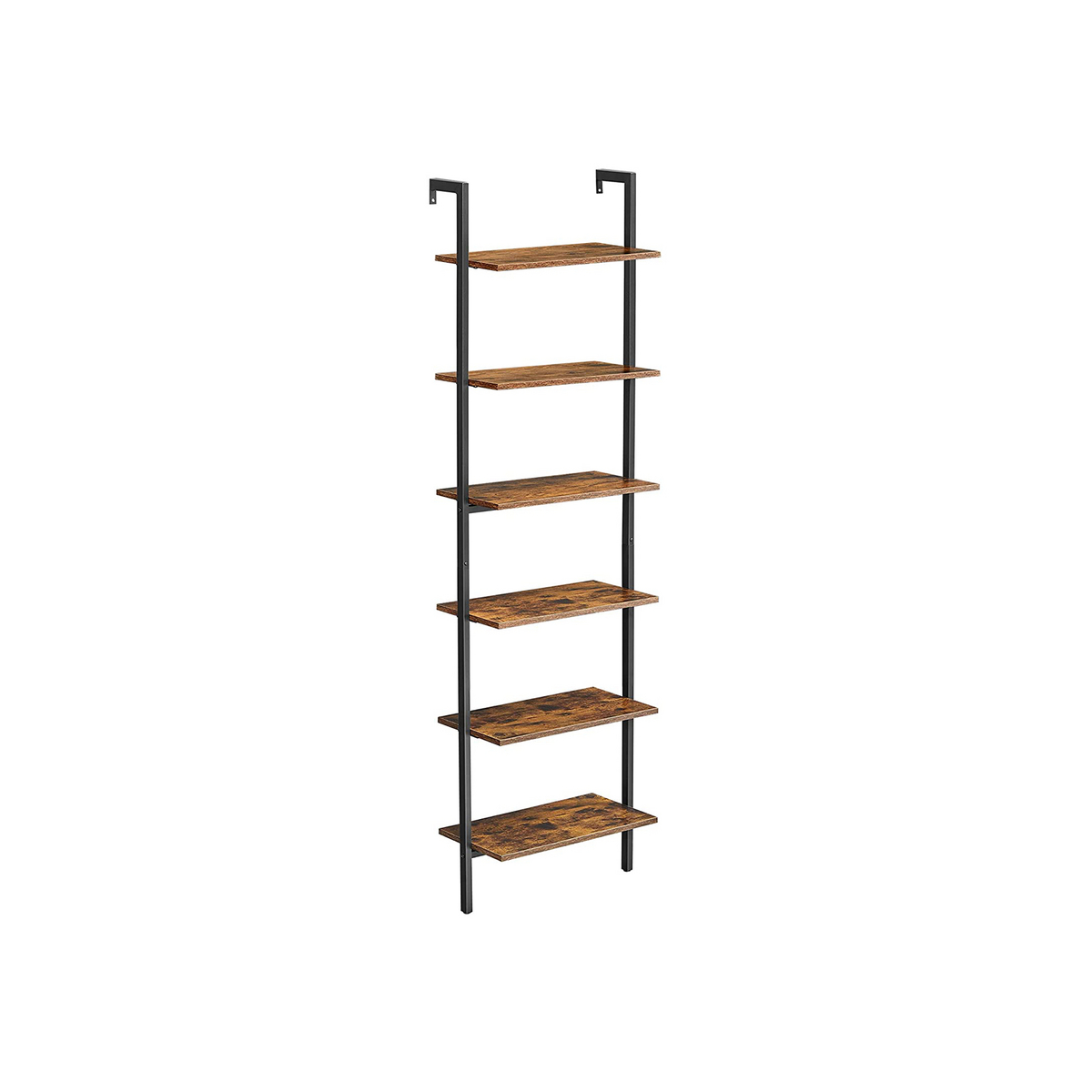 VASAGLE stigereol, 6 niveauer, 60 × 30 × 204.8 cm, rustikbrun/sort, LLS103B01