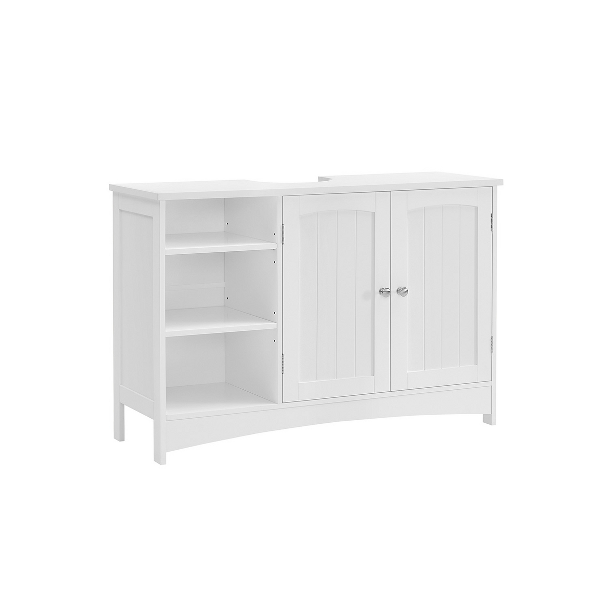 VASAGLE opbevaringsskab, 2 låger, 90 × 30 × 60 cm, justerbar hylde, hvid, UKBBC410P31