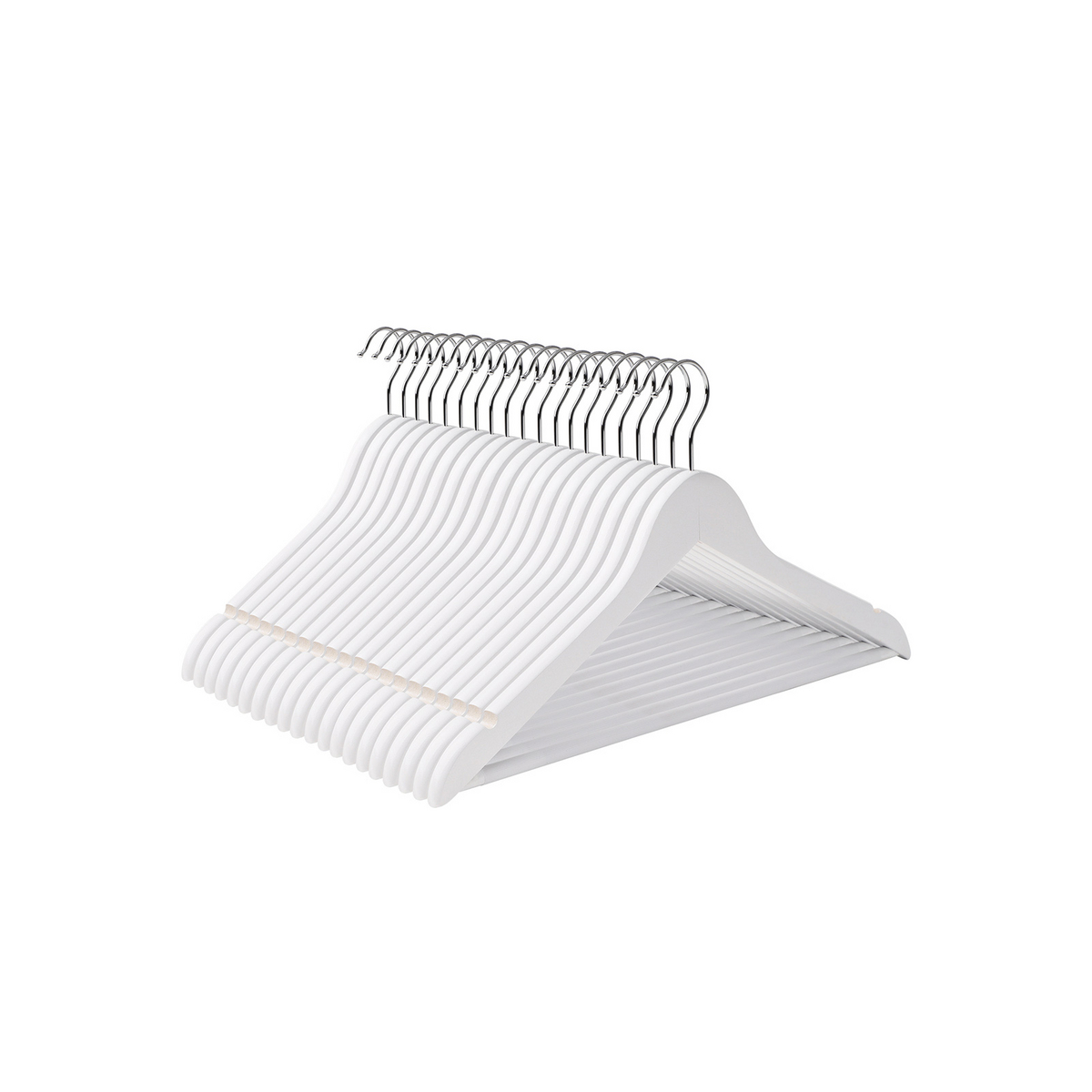 SONGMICS tøjbøjler, 20-pak, drejelig, hvid/sølv, CRW03W-20