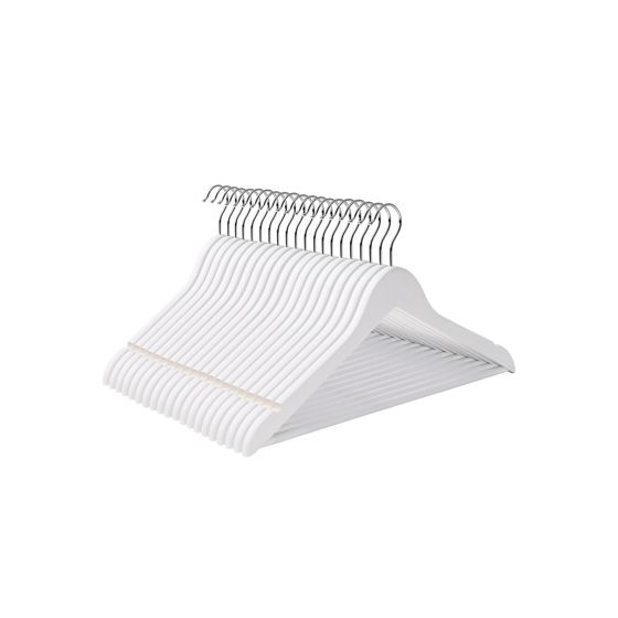 Songmics tøjbøjler, 20-pak, drejelig, hvid/sølv, CRW03W-20