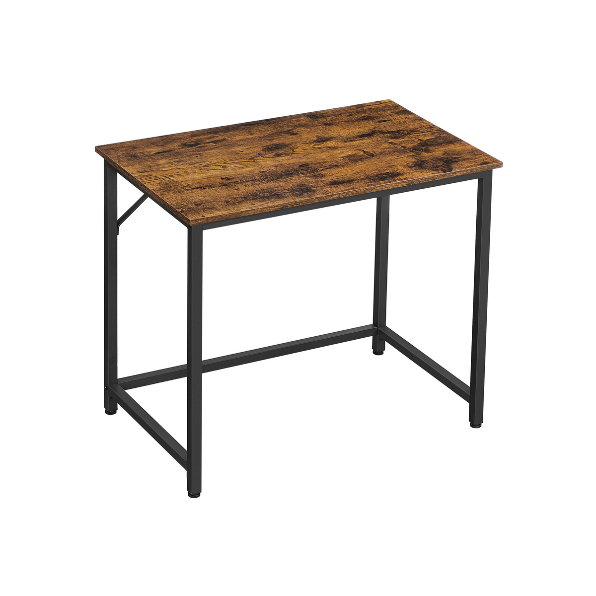 VASAGLE skrivebord, 80 × 50 × 75 cm, rustikbrun/sort, LWD038B01
