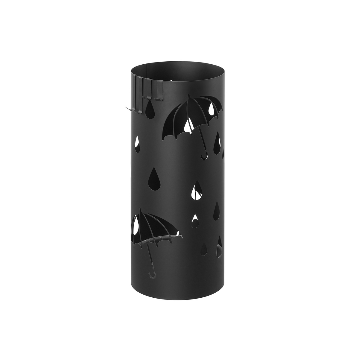 SONGMICS paraplyholder, 4 kroge, 6.7 × 6.7 × 16.1 tommer, sort, LUC024B01