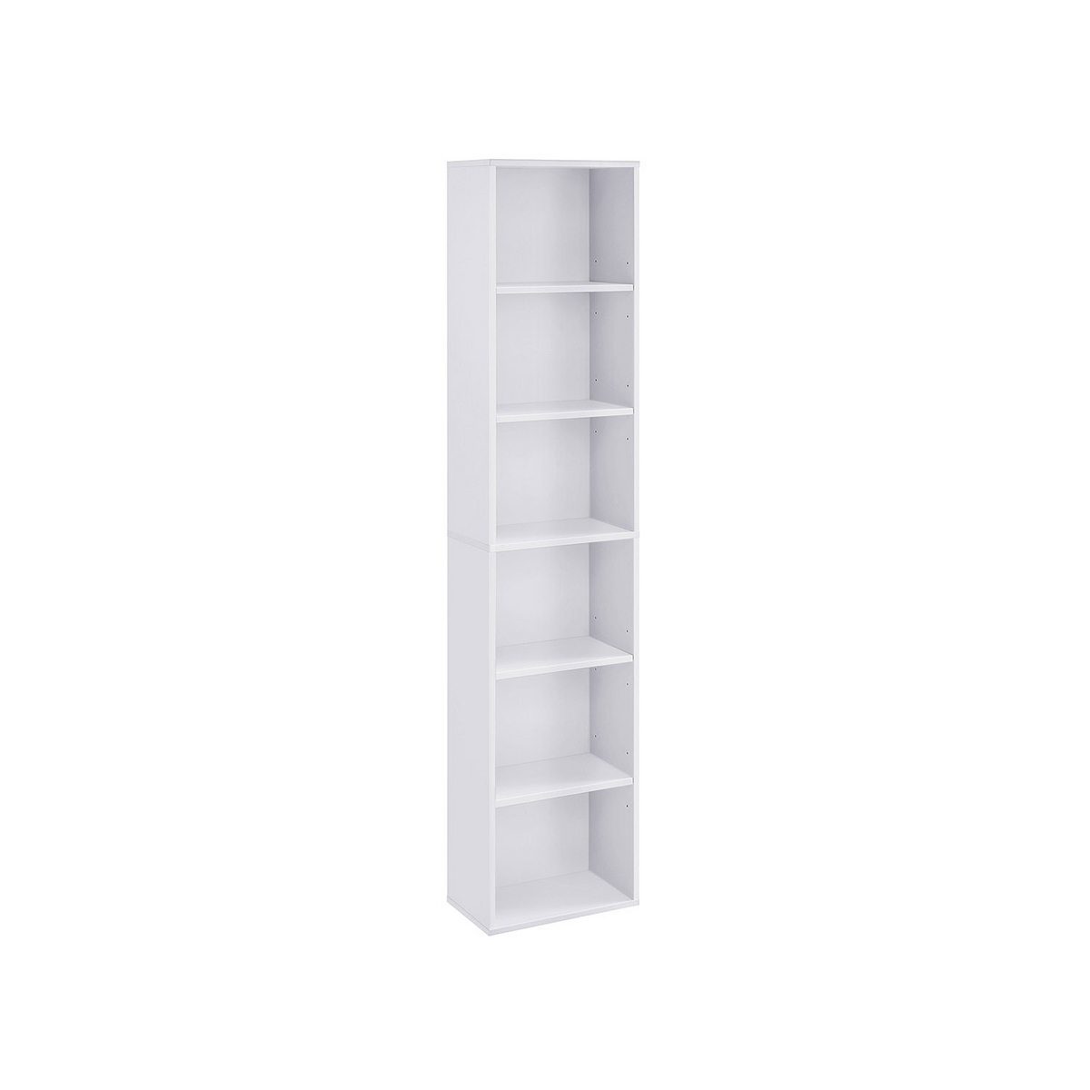 VASAGLE bogreol, 6 niveauer, 40 × 24 × 178.5 cm, hvid, LBC167T14