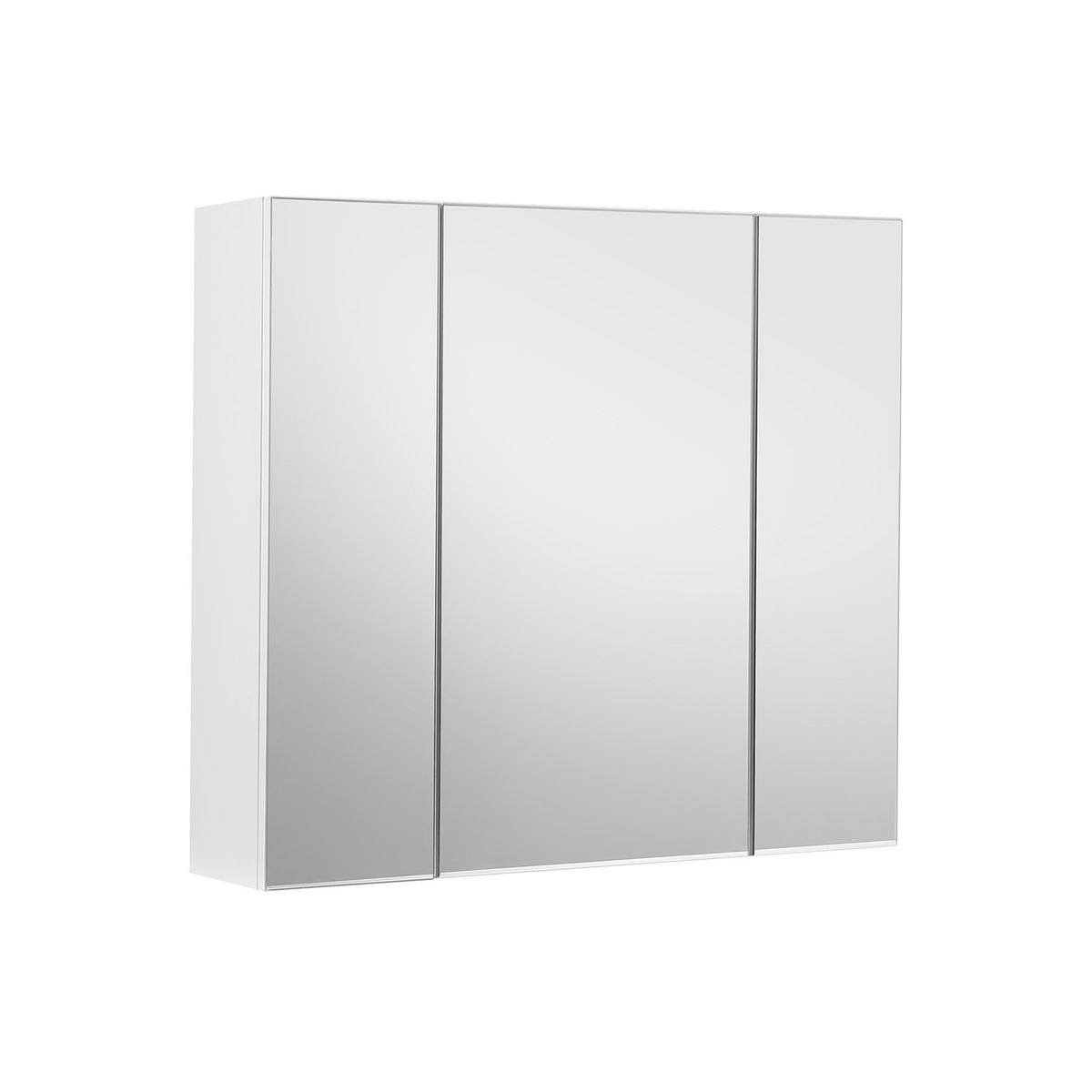 VASAGLE opbevaringsskab, 3 låger, 60 × 15 × 55 cm, justerbar hylde, med spejl, hvid, BBK22WT