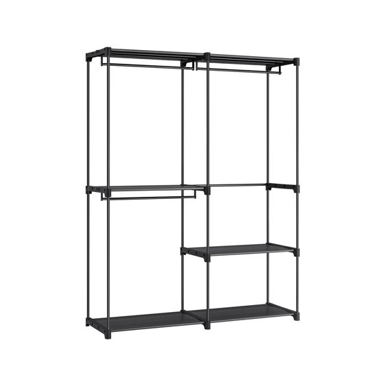 Songmics garderobeskab, 43 × 138 × 182 cm, sort, RYG025B02