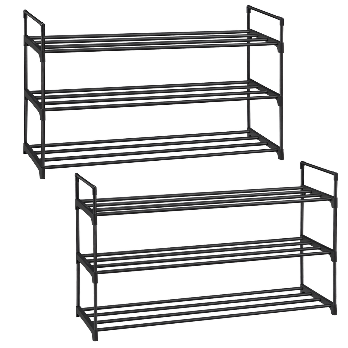Songmics skostativ, 2-pak, 3 niveauer, 30 × 92 × 54 cm, stabelbar