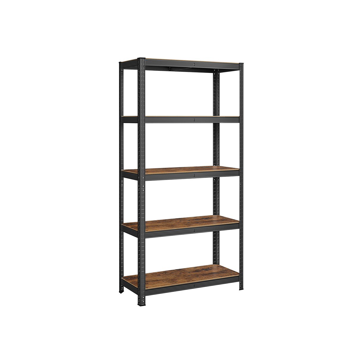 SONGMICS reol, 40 × 90 × 180 cm, justerbar, rustikbrun/sort, GLR040B11