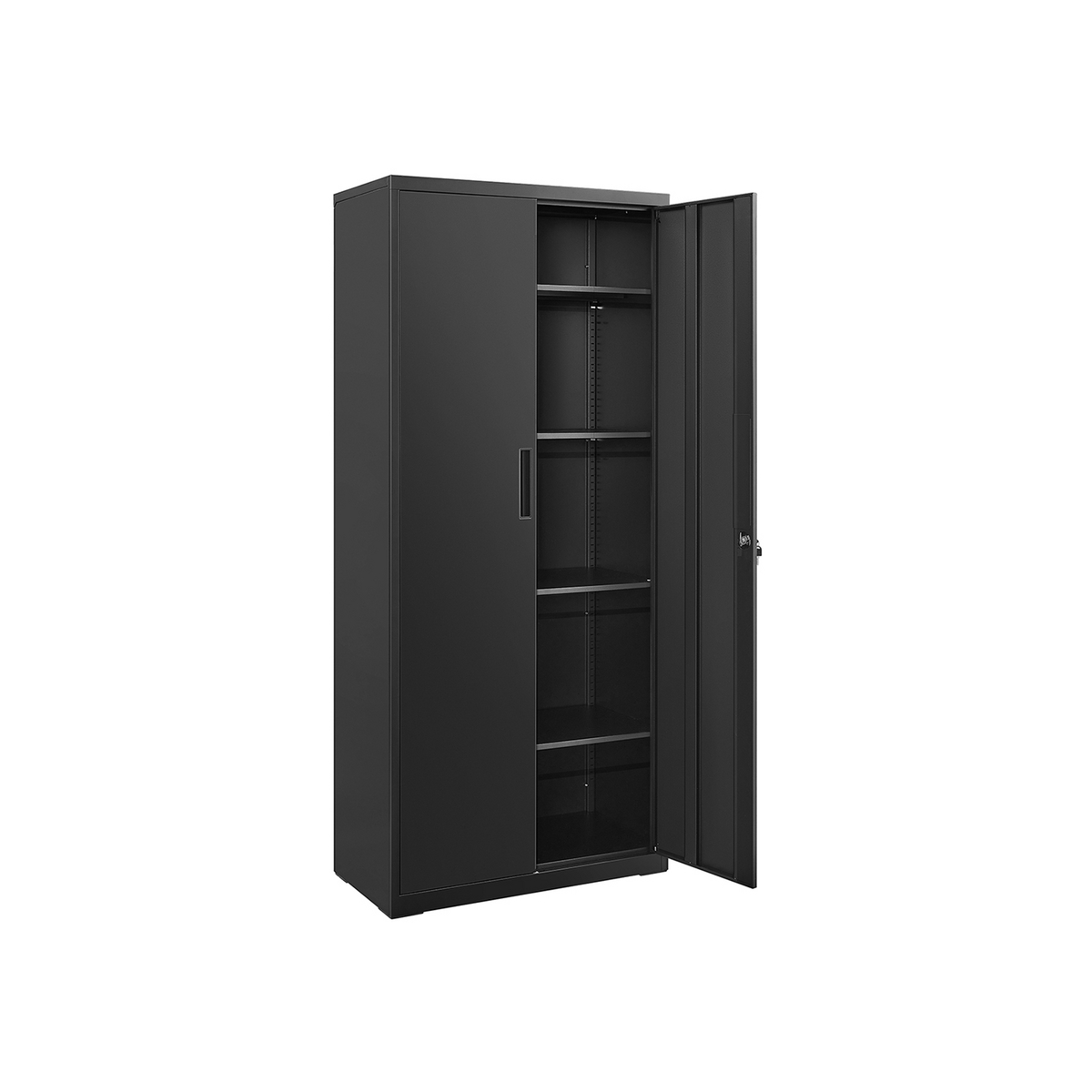 SONGMICS opbevaringsskab, 4 hylder, justerbar hylde, sort, OMC015B01