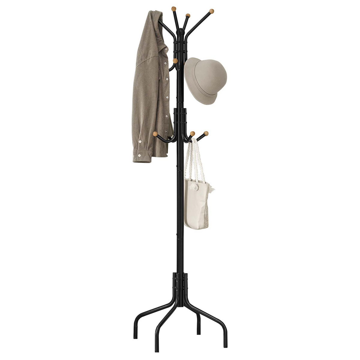 SONGMICS knagerække, 12 kroge, sort, RCR031B01