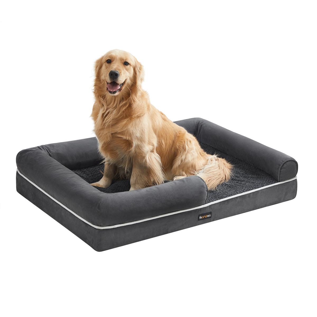 FEANDREA hundeseng, 42 × 32 × 8 tommer, mørkegrå, UPGW077G01V1