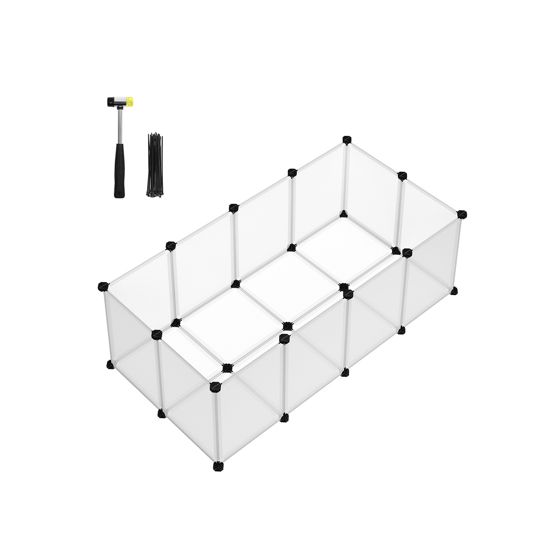 Songmics kæledyrsindhegning, hvid, LPC001W01