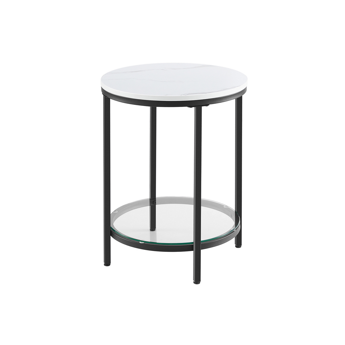 VASAGLE sidebord, 2 niveauer, hvid, LET285B13