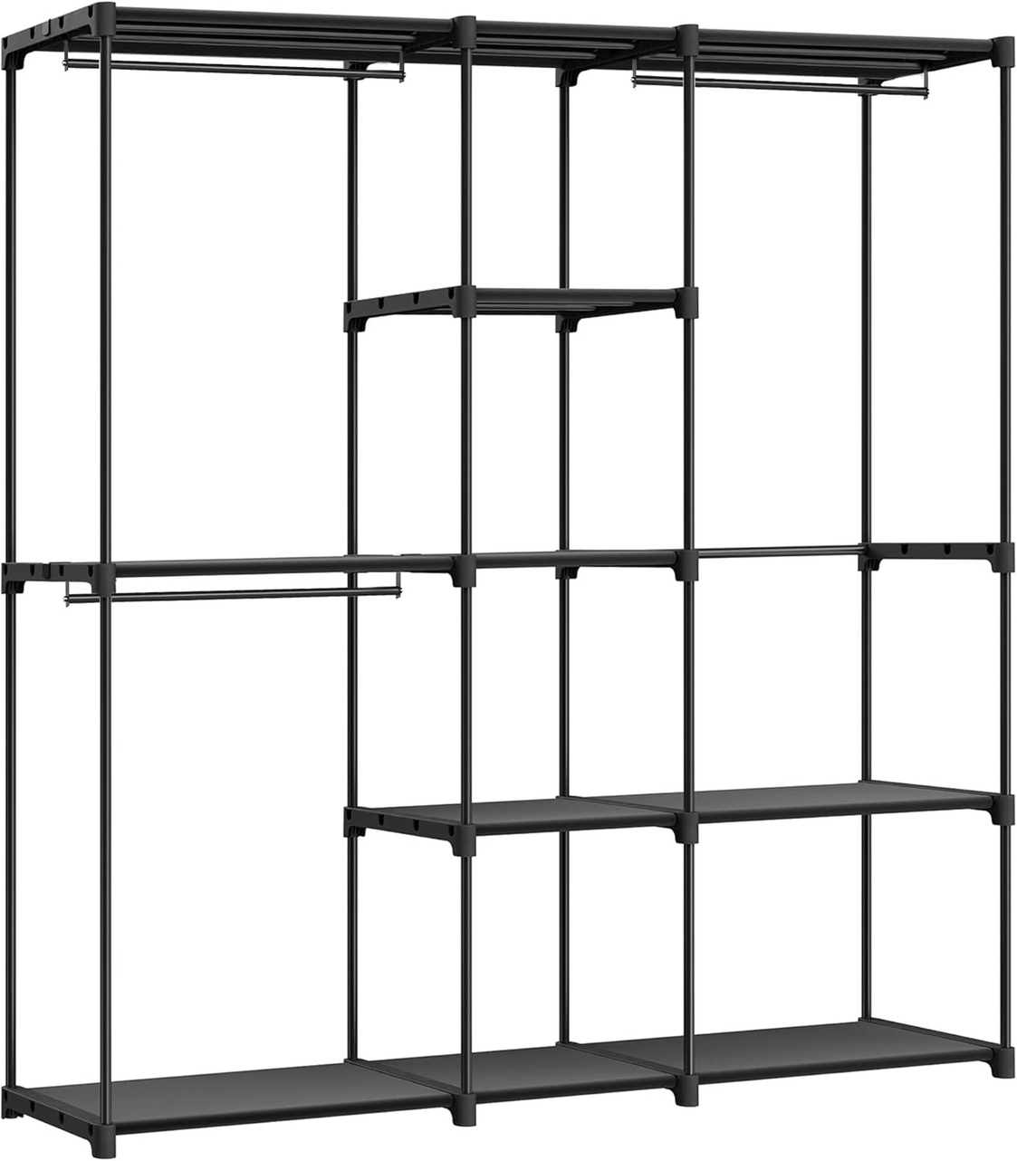SONGMICS garderobeskab, 43 × 182 × 182 cm, fritstående, sort, RYG037B02