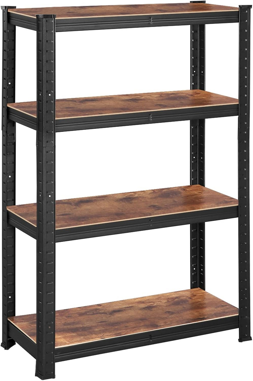 SONGMICS reol, 40 × 80 × 160 cm, justerbar, rustikbrun/sort, GLR044B11