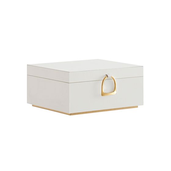 Songmics smykkeskrin, 2 niveauer, 8.1 × 9.4 × 4.3 tommer, hvid, JBC165W01