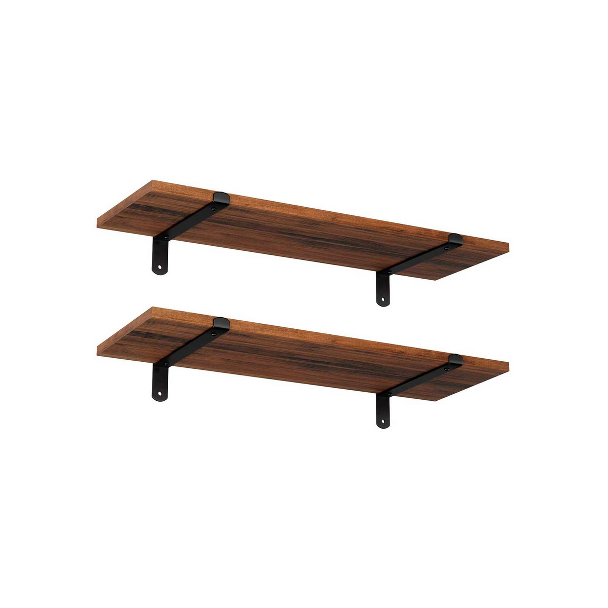 Songmics væghylde, 2-pak, 60 × 20 × 7 cm, brun/sort, LWS04NB