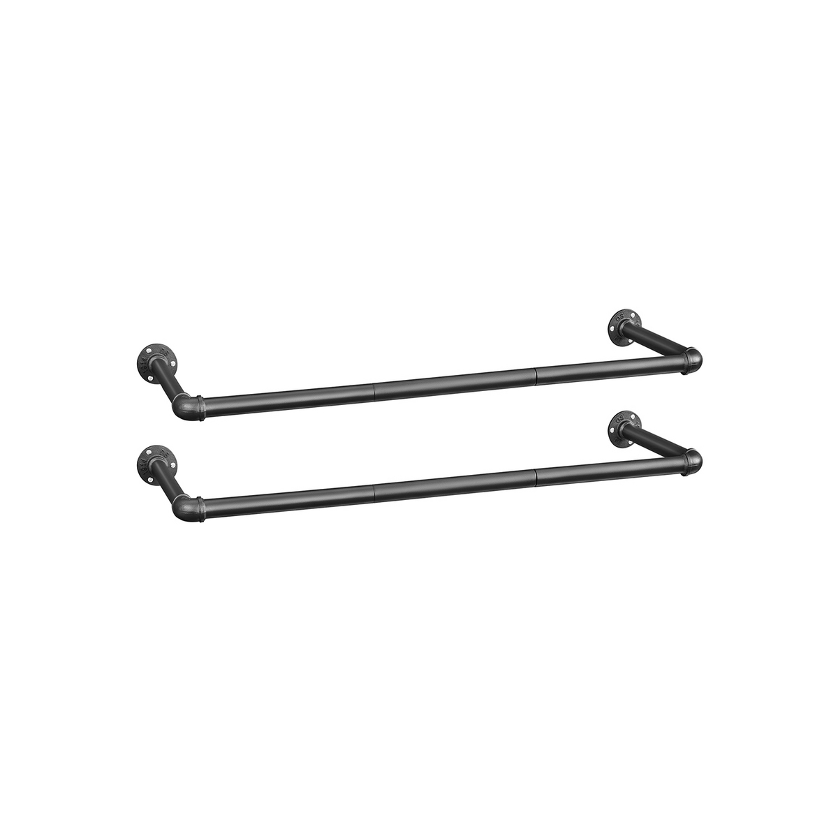 SONGMICS tøjstang, 2-pak, 92 × 30 × 7.5 cm, vægmonteret, sort, HSR67BK02