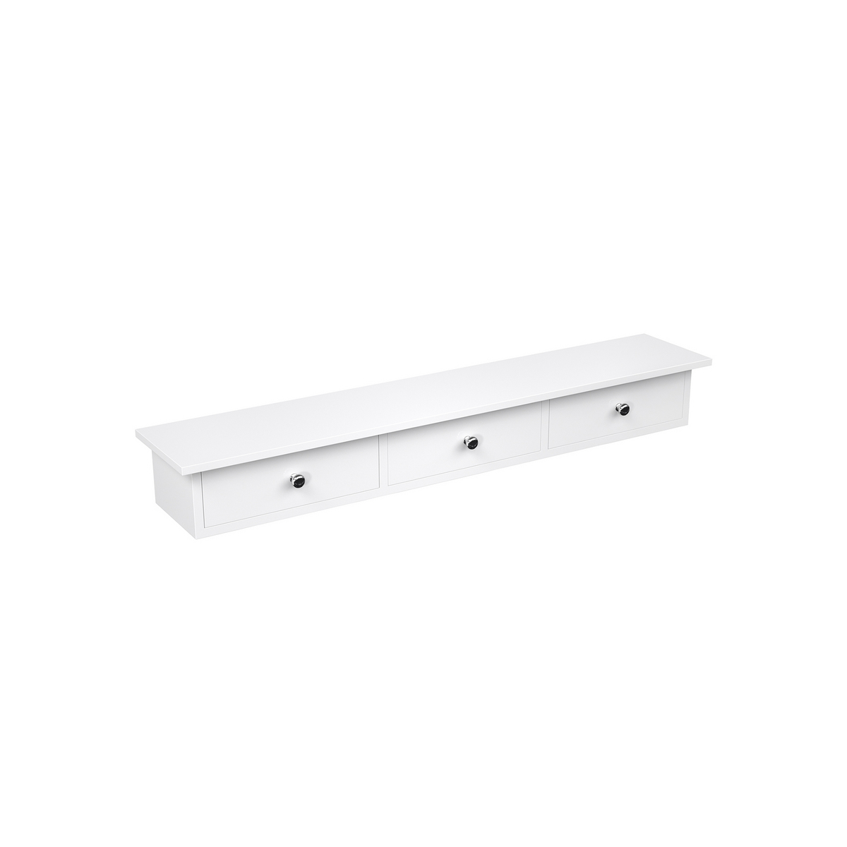 Songmics væghylde, 3 skuffer, 80 × 15 × 10 cm, hvid, LWS085W01