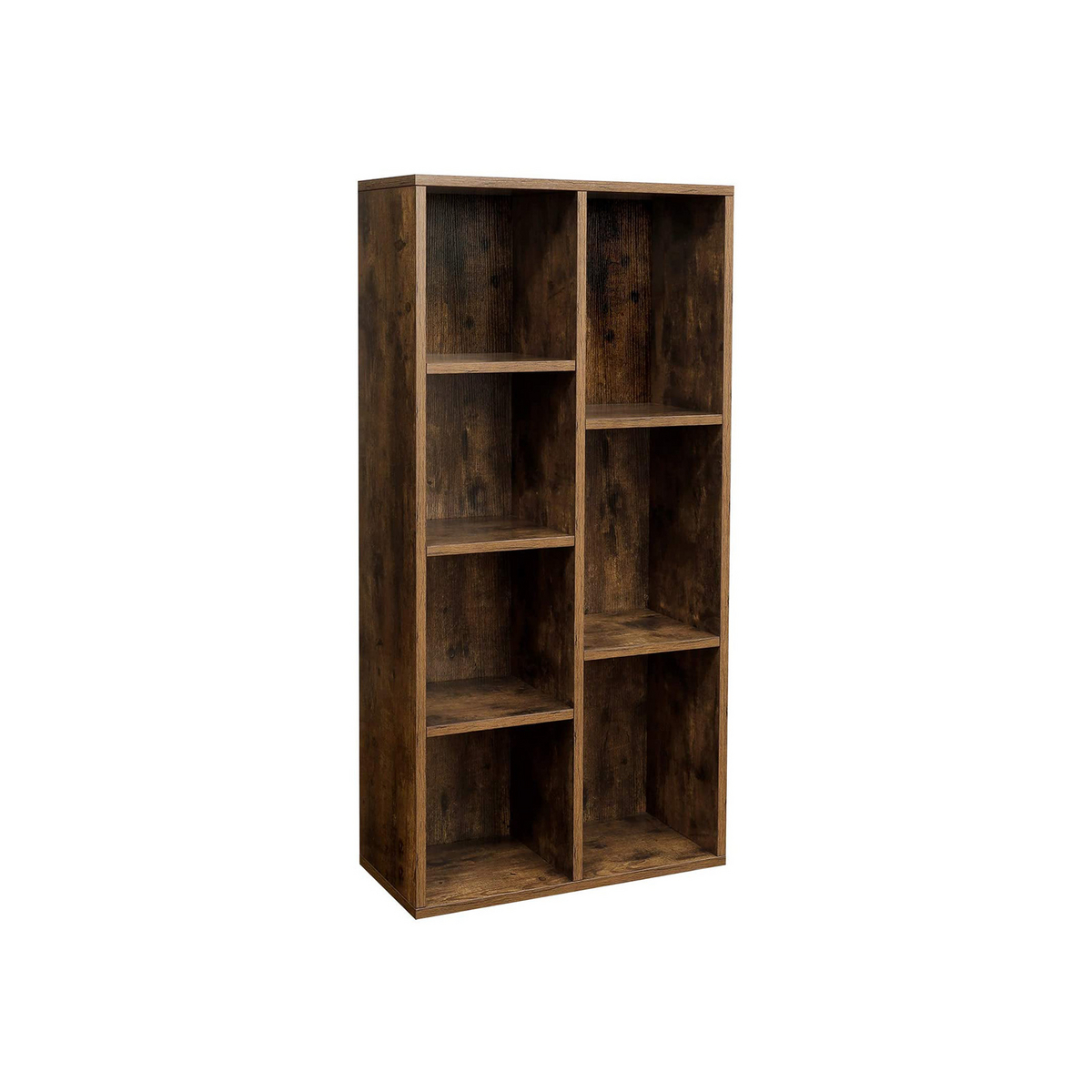 VASAGLE bogreol, 7 rum, 50 × 24 × 106 cm, fritstående, rustikbrun, LBC27BX