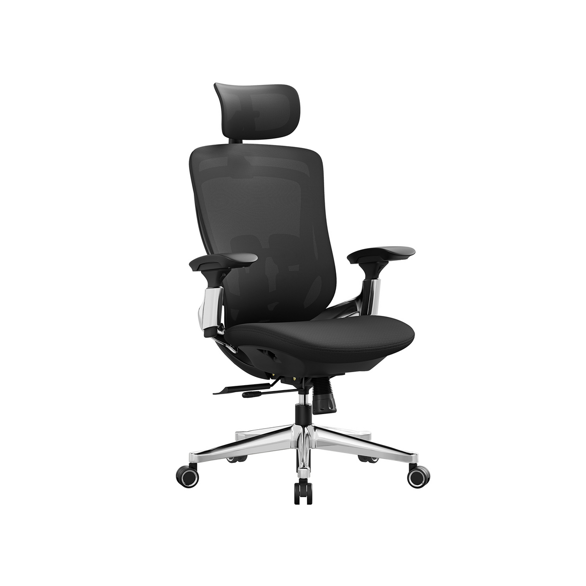 Songmics skrivebord, justerbar, justerbart ryglæn, sort, OBN068B01