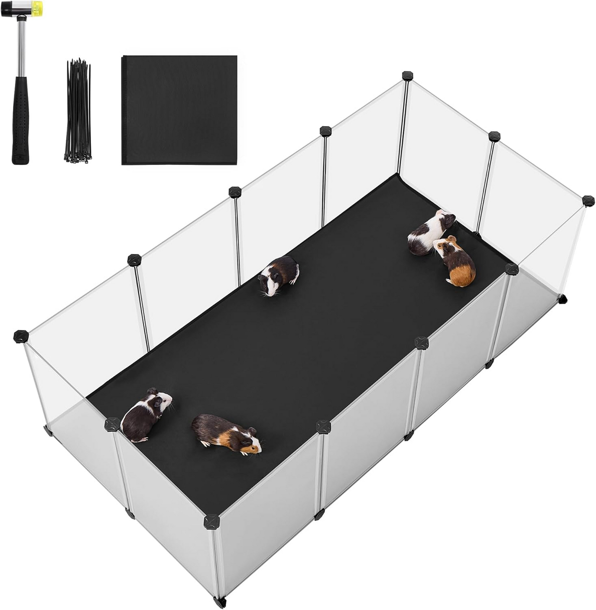 SONGMICS kæledyrsindhegning, 143 × 73 × 46 cm, hvid, LPC012W01