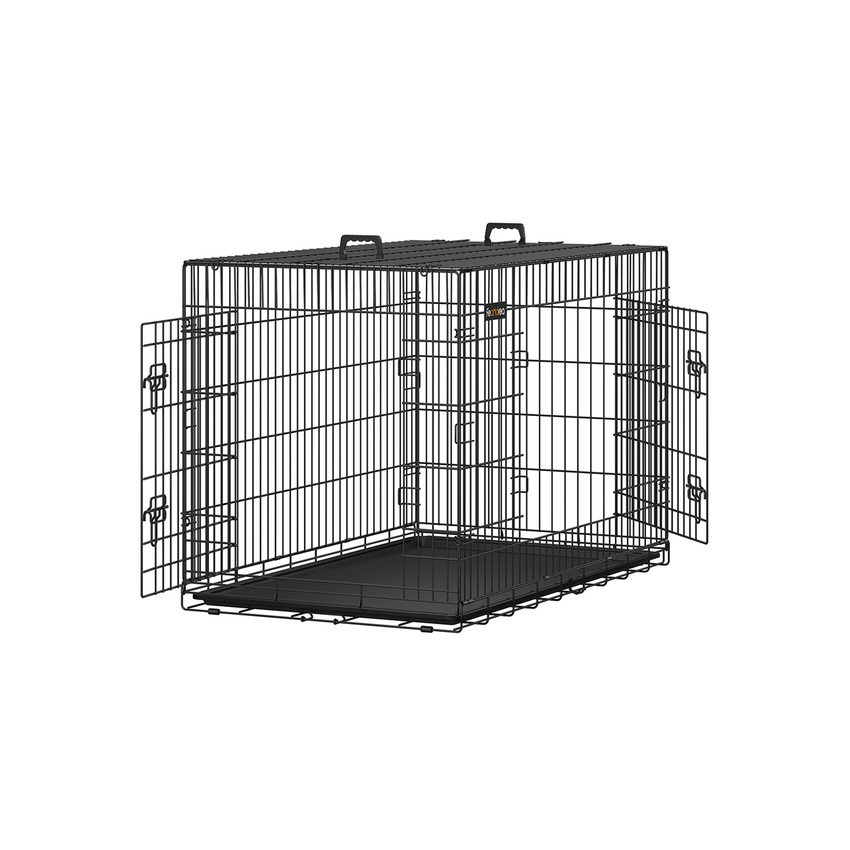 FEANDREA hundebur, 122 cm, sammenklappelig, sort, PPD48H